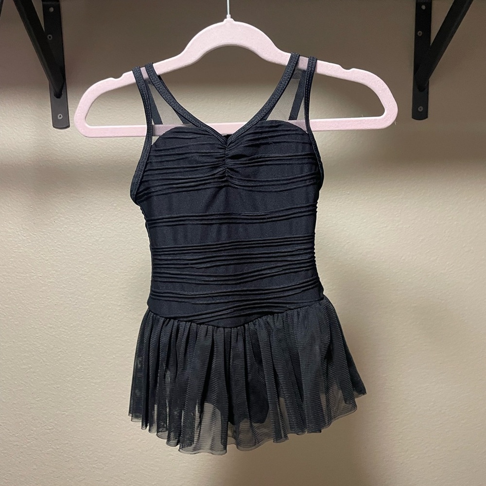 Black Ballet Leotard with Details and Skirt - 2T Used
